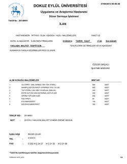 ihale - Dokuz Eyl&uuml;l &Uuml;niversitesi Hastanesi