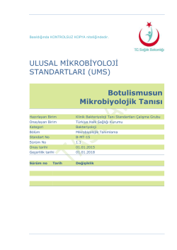 Botulismus - T&uuml;rkiye Halk Sağlığı Kurumu