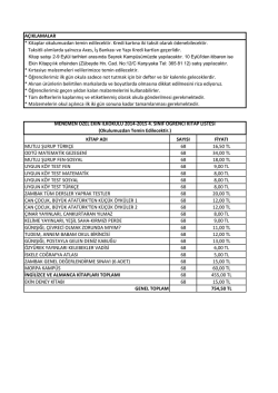 4. Sınıflar Kitap Listesi