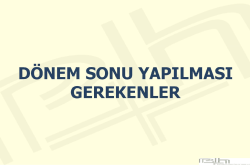 D&ouml;nemsonu Yapılması Gerekenler