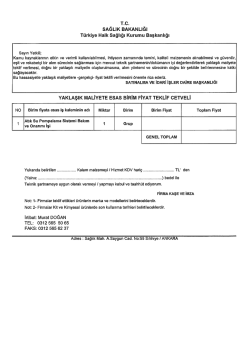T.C. SAĞLIK BAKANLIĞI T&uuml;rkiye Halk Sağlığı Kurumu Başkanlığı