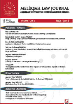 Kapak ve Dergi Bilgileri - Hukuk Fak&uuml;ltesi,Melikşah &Uuml;niversitesi