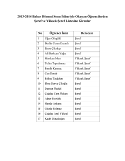 2013-2014 Bahar D&ouml;nemi Sonu İtibariyle Okuyan &Ouml;ğrencilerden