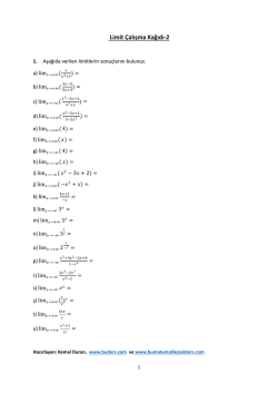 Limit &Ccedil;alışma Kağıdı-2