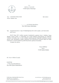 rc. MUĞLA vALlLlĞl ll Milli Eğitim M&uuml;d&uuml;rl&uuml;ğ&uuml;