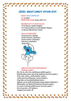 mavi umut oyun evi mavi şirinler kasım ayı programı