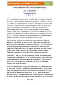 Erdoğan Devrinin Sonu: Y&uuml;kselerek Siyaset Dışına