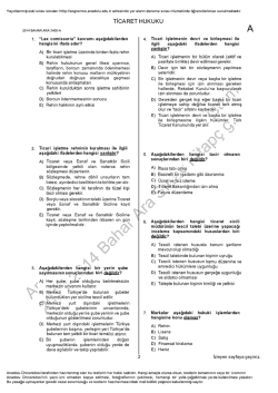 A&Ouml;F Ticaret Hukuku &Ccedil;ıkmış Sorular | 2014 Ara Sınav İNDİR