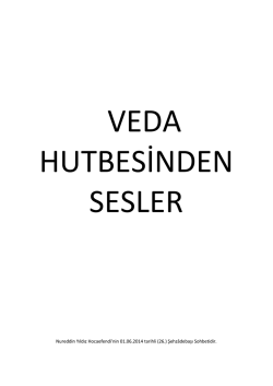 Veda Hutbesinden Sesler