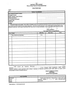 Teklif Mektubu ve Teknik Şartname