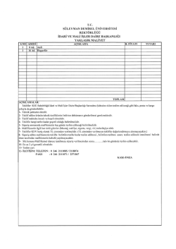 TC sÜLEYMAN DEMİREL ÜNİVERSİTESİ REKTÖRLÜĞÜ İDARİ vE