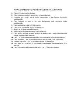 PARMAK TİP PULSE OKSİMETRE CİHAZI TEKNİK ŞARTNAMESİ 1