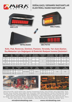 doğalgazlı seramik radyantlar elektrikli nano radyantlar