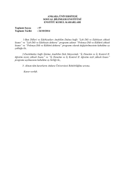 Enstit&uuml; Kurul Kararları - Sosyal Bilimler Enstit&uuml;s&uuml;