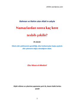 Namazlardan sonra ka&ccedil; kere tesbih &ccedil;ekilir