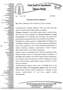 2014/35 - Erasmus+ Programı “Gençlik alanında Kapasite Geliştirme”