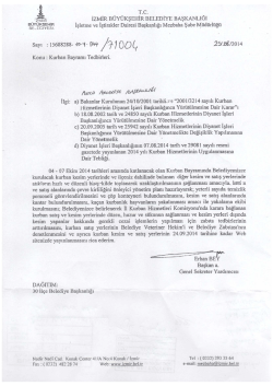 Kurban Bayramı Tedbirleri