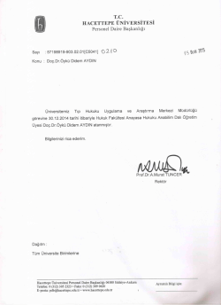 Merkez M&uuml;d&uuml;r&uuml; Ataması - Hacettepe &Uuml;niversitesi Personel Dairesi