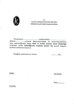 KYK Burs Yazısı - Kafkas &Uuml;niversitesi