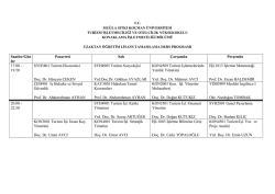 Saatler/G&uuml;n ler Pazartesi Salı &Ccedil;arşamba Perşembe 17.00