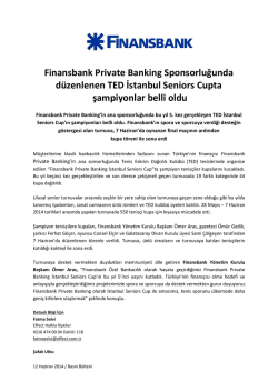 Finansbank Private Banking Sponsorluğunda düzenlenen TED