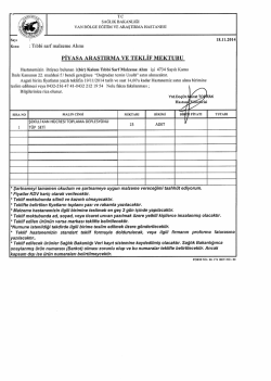 piyasa arastırma ve teklif mektubu - Van B&ouml;lge Eğitim ve Araştırma