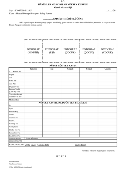 Pasaport Talep Formu