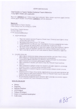 EGITIM AsIsTANı ILANI G&uuml;zel Sanatlar ve Tasarım Fak&uuml;ltesi