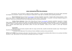 T.C. ORDU &Uuml;NİVERSİTESİ REKT&Ouml;RL&Uuml;Ğ&Uuml;NDEN