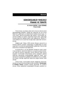SÜRDÜRÜLEBĐLĐR YENĐLĐKÇĐ FĐNANS VE