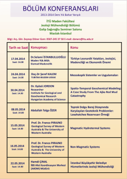 Tam sayfa faks yazdırma - İTÜ JEOLOJİ MÜHENDİSLİĞİ BÖLÜMÜ