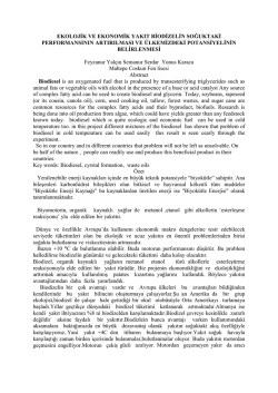 ekolojik ve ekonomik yakıt biodizelin soğuktaki performansının