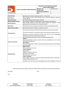 Kesin Hesap ve Beyanname G&ouml;revlisi G&ouml;rev Tanımı