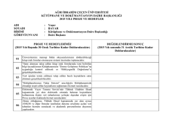 2015 Yılı Proje ve Hedeflerimiz - Ağrı İbrahim &Ccedil;e&ccedil;en &Uuml;niversitesi