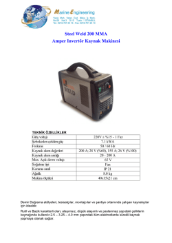Steel Weld 200 MMA Amper Invert&ouml;r Kaynak Makinesi