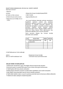 MAL/İŞ TEKNİK VE İDARİ ŞARTLAR 1