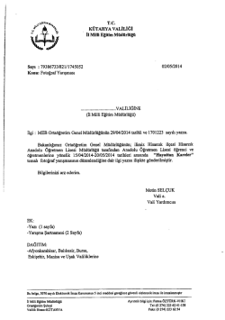 yazı ve şartname için tıklayınız - Soma İlçe Milli Eğitim Müdürlüğü