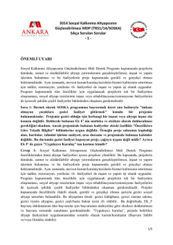 2014 Sosyal Kalkınma Altyapısının Güçlendirilmesi MDP (TR51/14