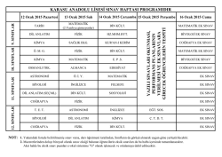Sınav Programı İ&ccedil;in Tıklayın.
