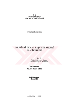 mersinli cemal paşawın askeri faaliyetleri