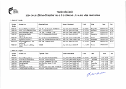 2014-2015 EĞİTİM-&ouml;ĞRETiM YıLı G &Uuml; z D&Ouml;NEMİ L i s A N