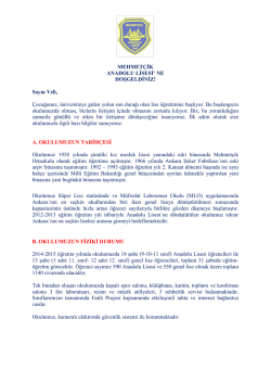 MEHMET&Ccedil;İK ANADOLU LİSESİ - Milli Eğitim Bakanlığı