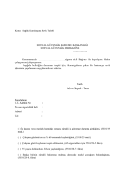 Maluliyet, engelli sevk talep formu