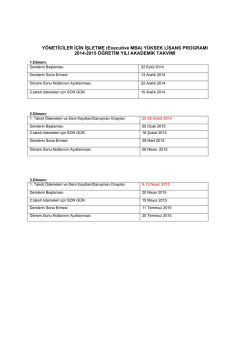 Y&Ouml;NETİCİLER İ&Ccedil;İN İŞLETME (Executive MBA) Y&Uuml;KSEK LİSANS