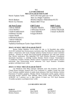 Mart 2014 - &Ccedil;an Belediyesi