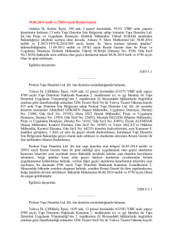 18.06.2014 tarih ve 29034 sayılı Resmi Gazete Antalya İli, Kemer