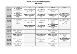 MIMARLIK B&Ouml;L&Uuml;M&Uuml; DERS PROGRAMI N&Ouml;