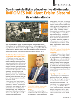 İMPOMES M&uuml;lkiyet Erişim Sistemi ile elinizin altında