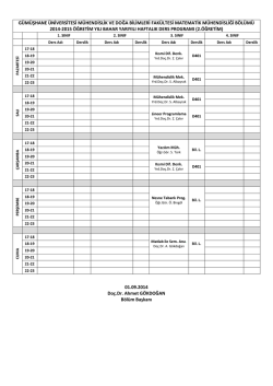 II. &Ouml;ğretim - G&uuml;m&uuml;şhane &Uuml;niversitesi Matematik M&uuml;hendisliği