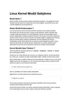 Linux Kernel Mod&uuml;l Geliştirme